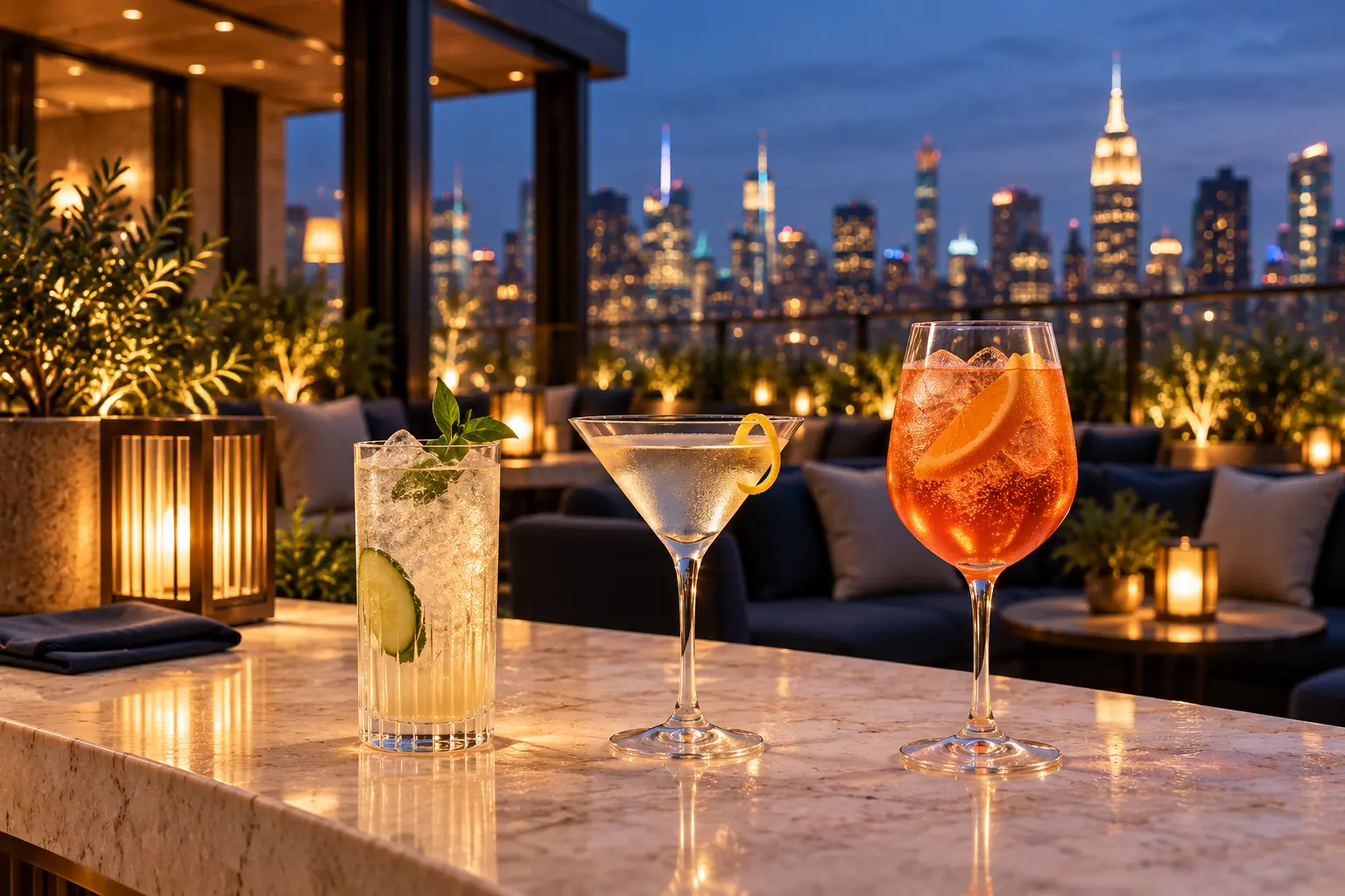 Rooftop cocktails